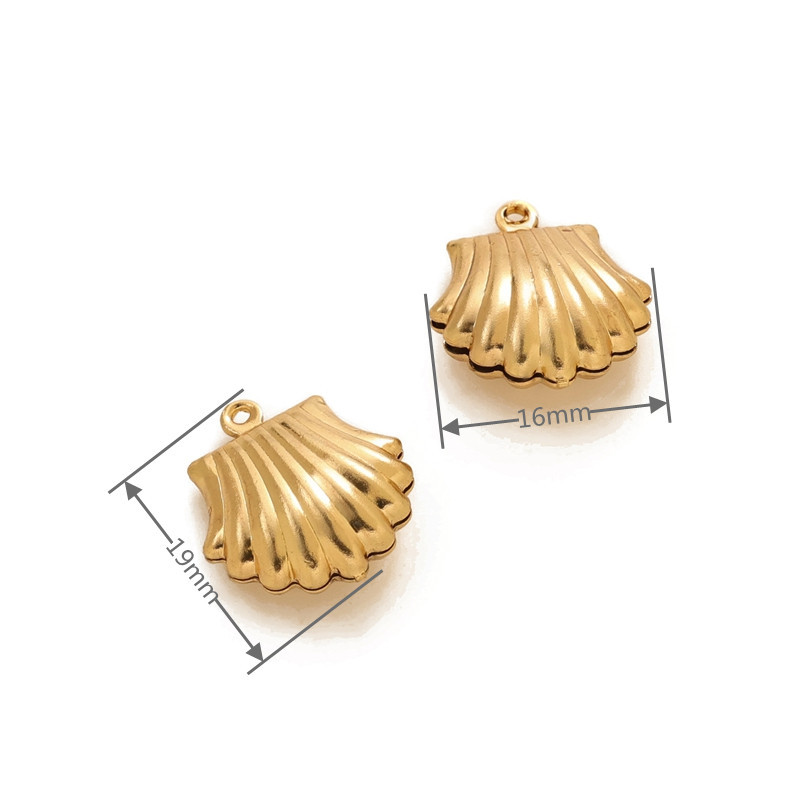 Big scallop 16 * 19mm - gold