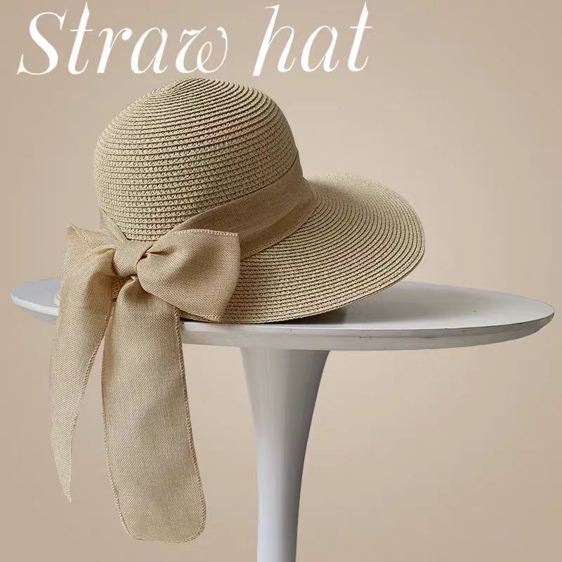 Beige straw hat