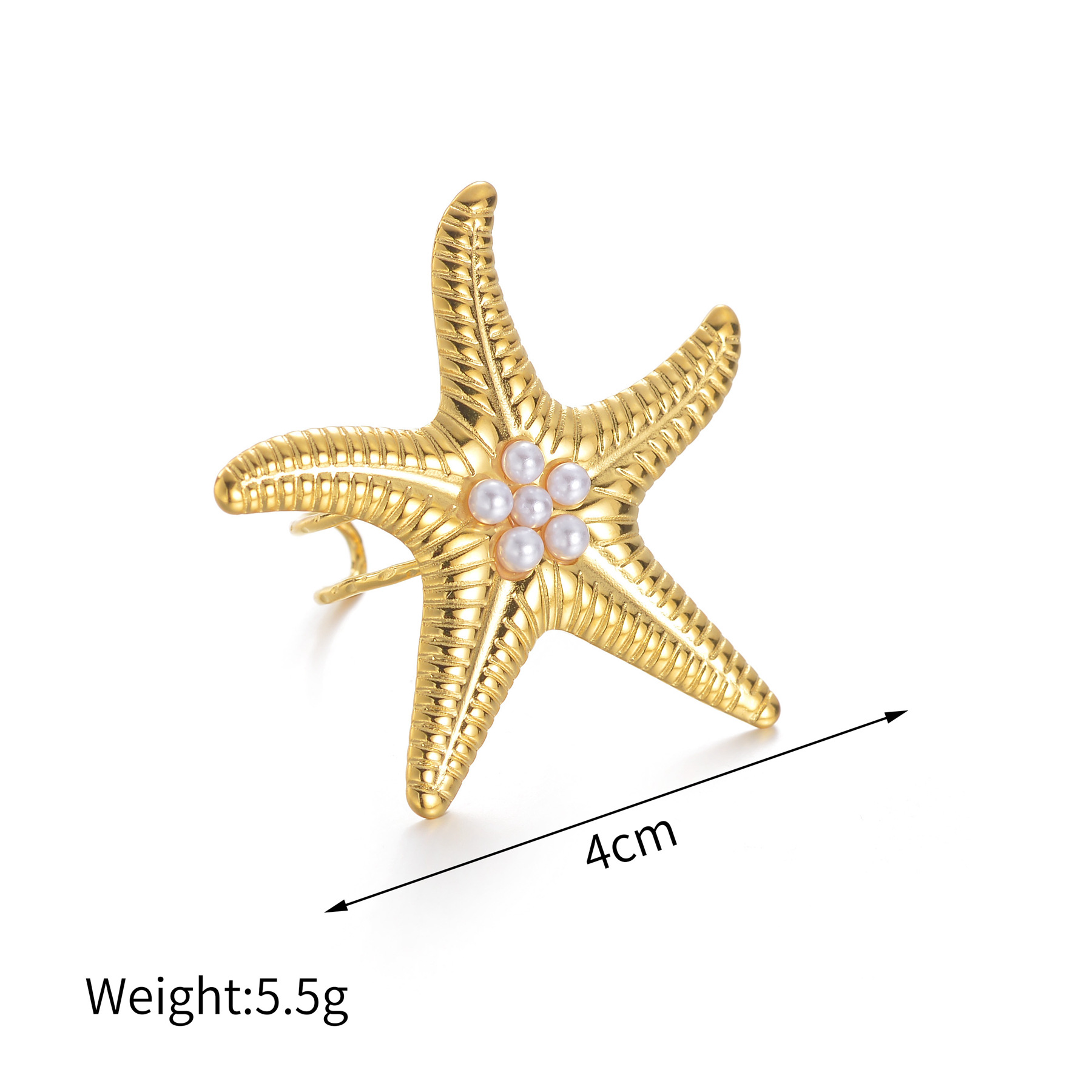 Starfish Pearl Ring