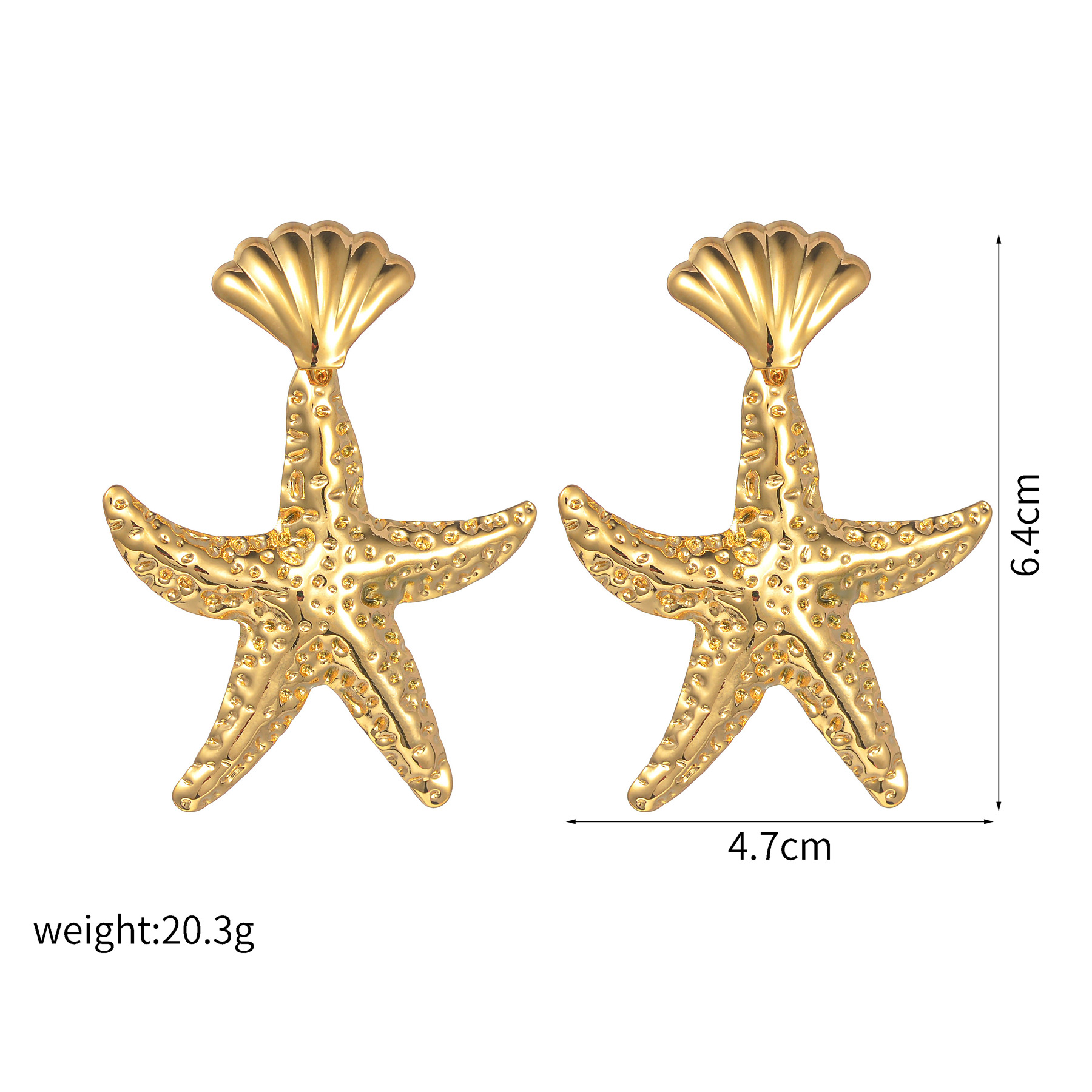 Shell starfish earrings