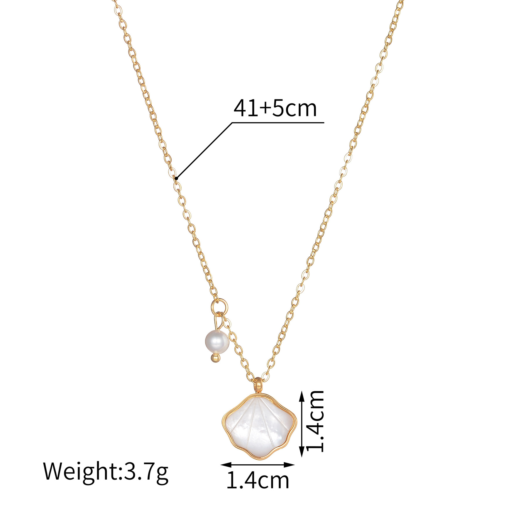 Three-dimensional shell pearl necklace