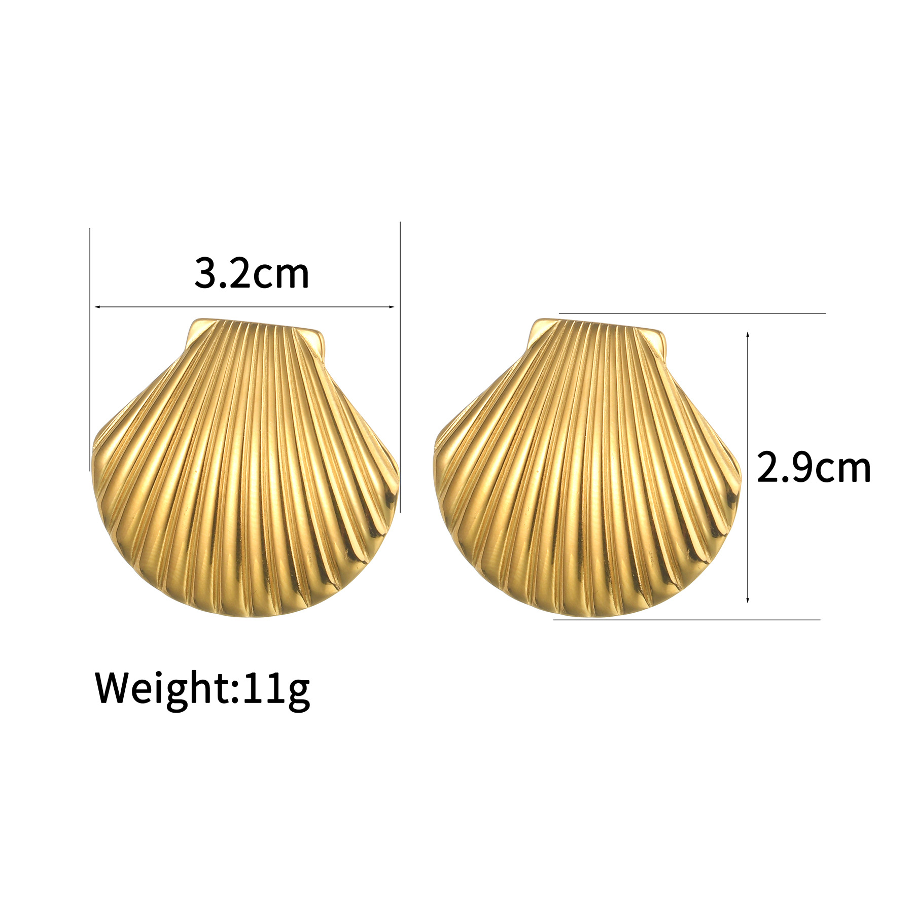 Exaggerated large shell earrings