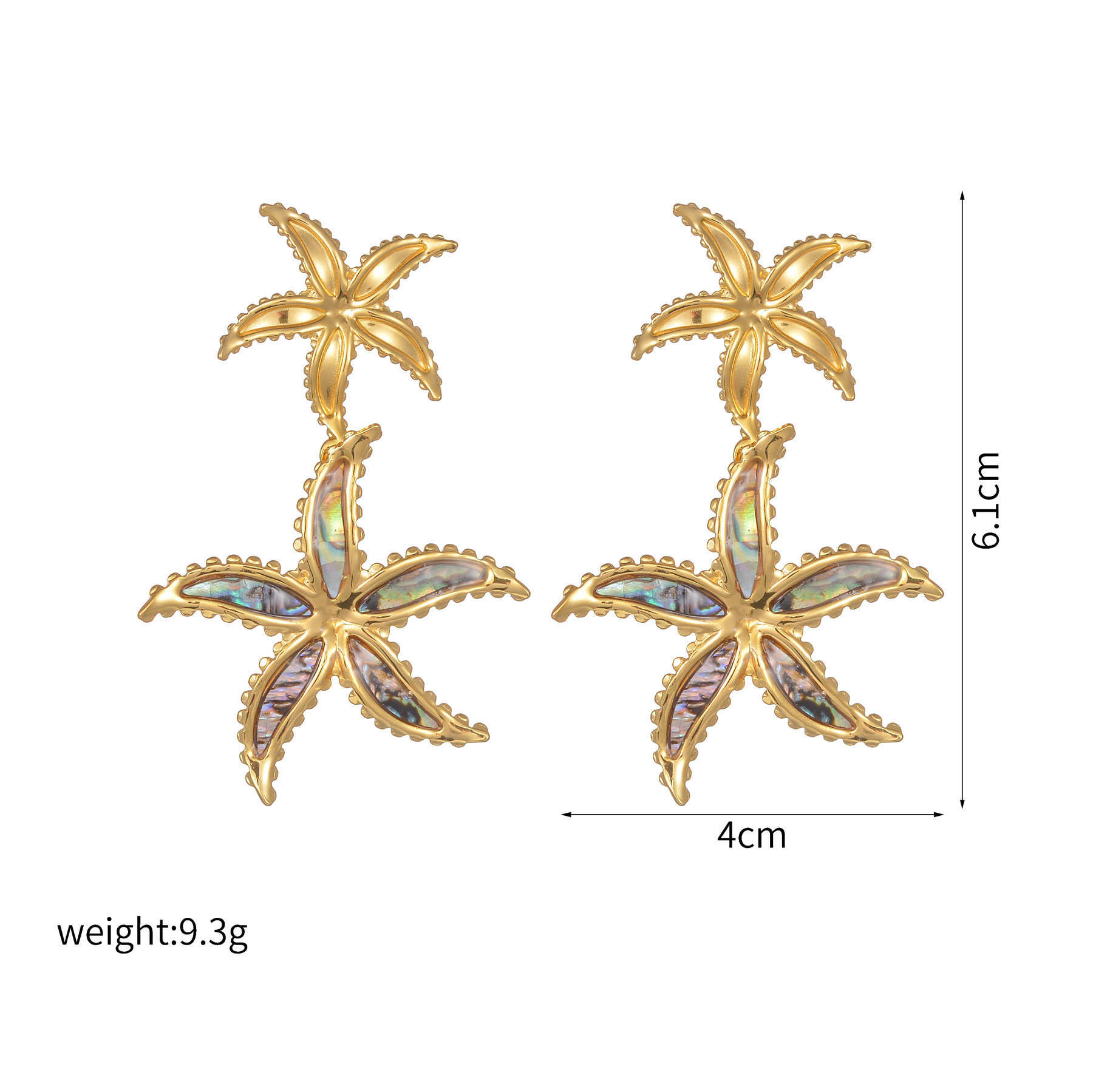 Double starfish earrings