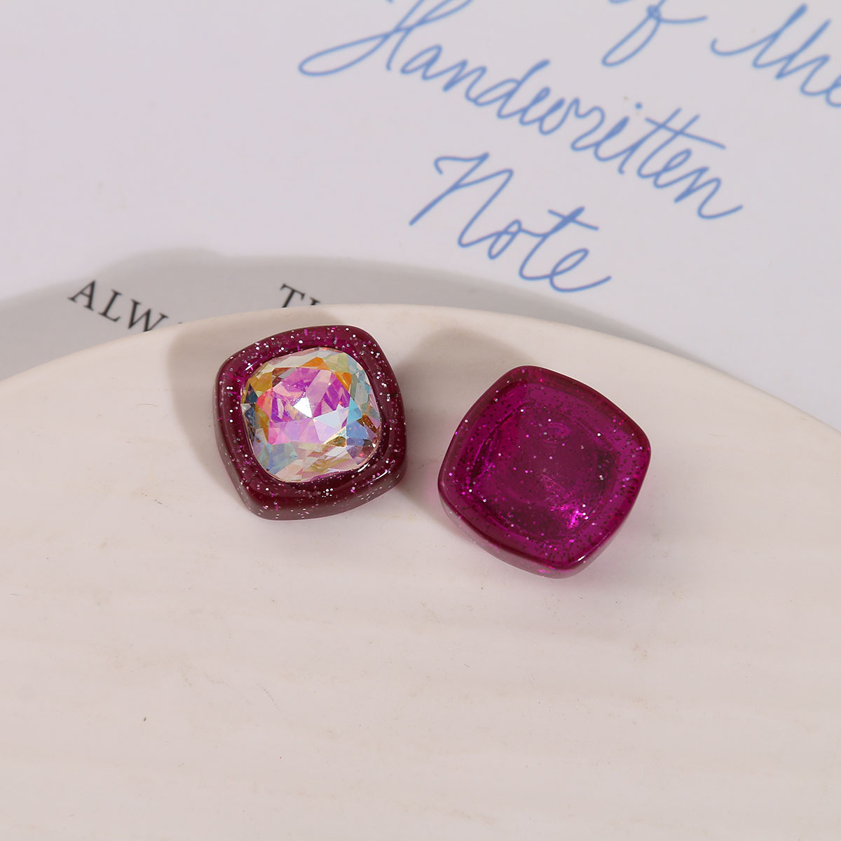 Rose purple white diamond