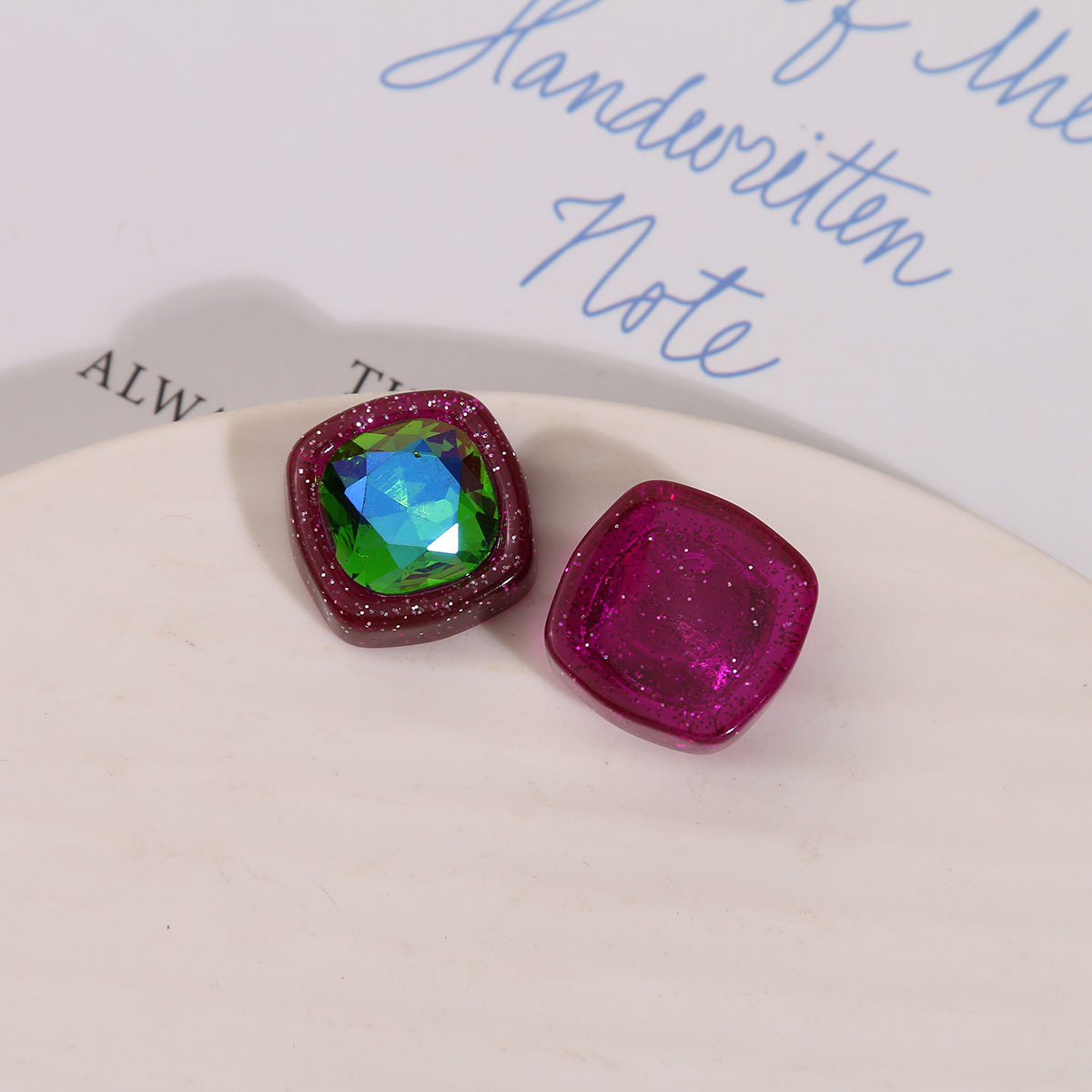 Rose purple green diamond