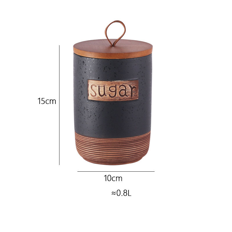 Large sugar sealed jar black