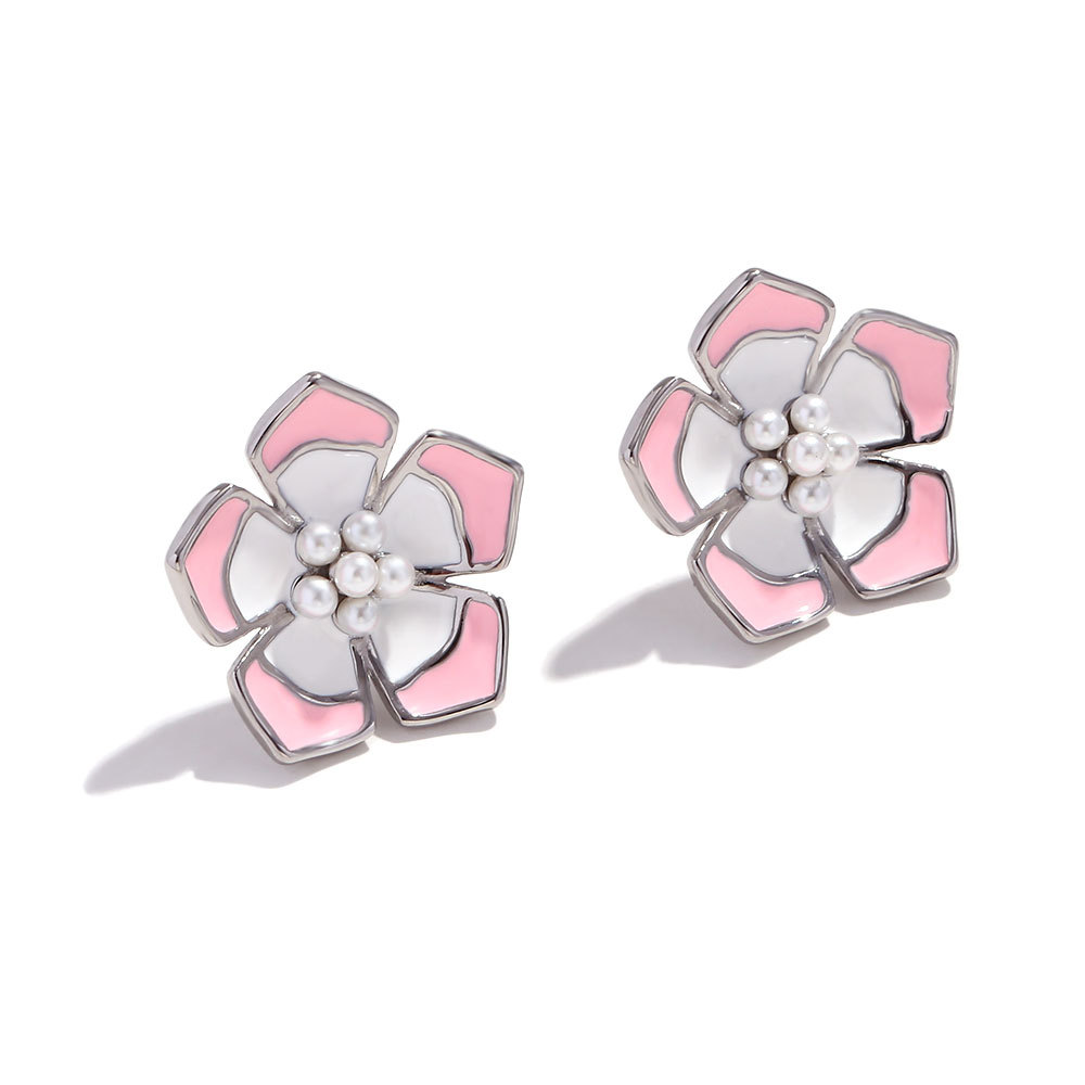 Stud earrings - Steel color