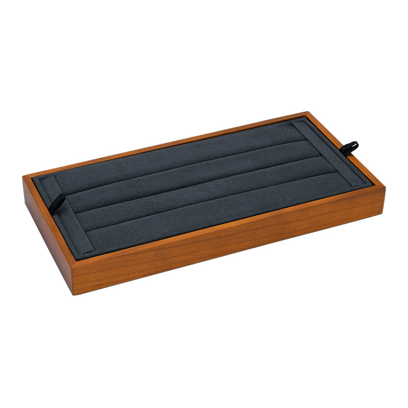 51-Solid wood grey multi-purpose display tray 22x1