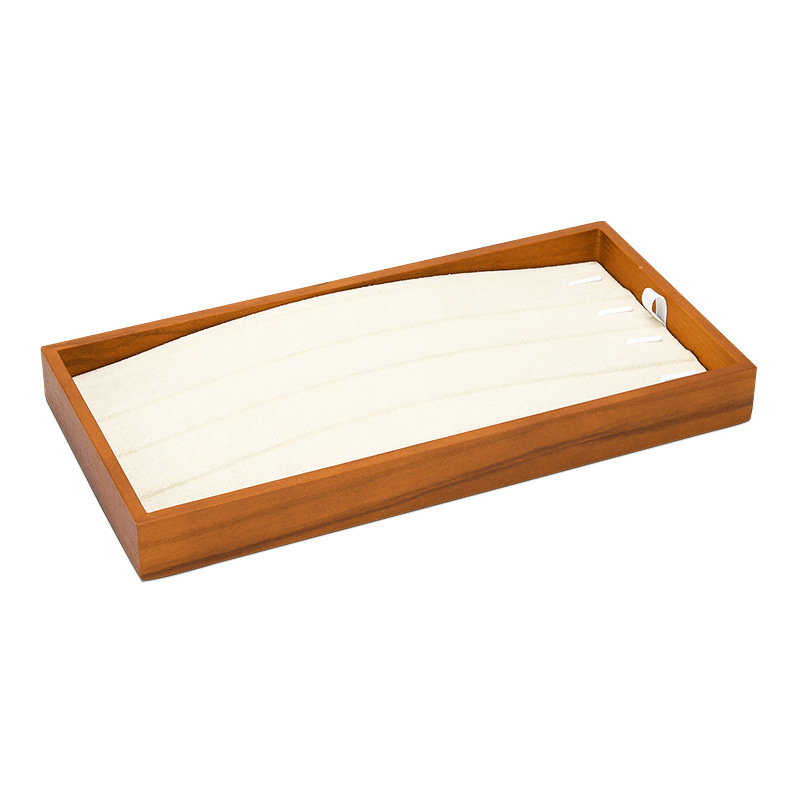 53-Solid wood beige 4-digit bracelet tray 22x11x2.