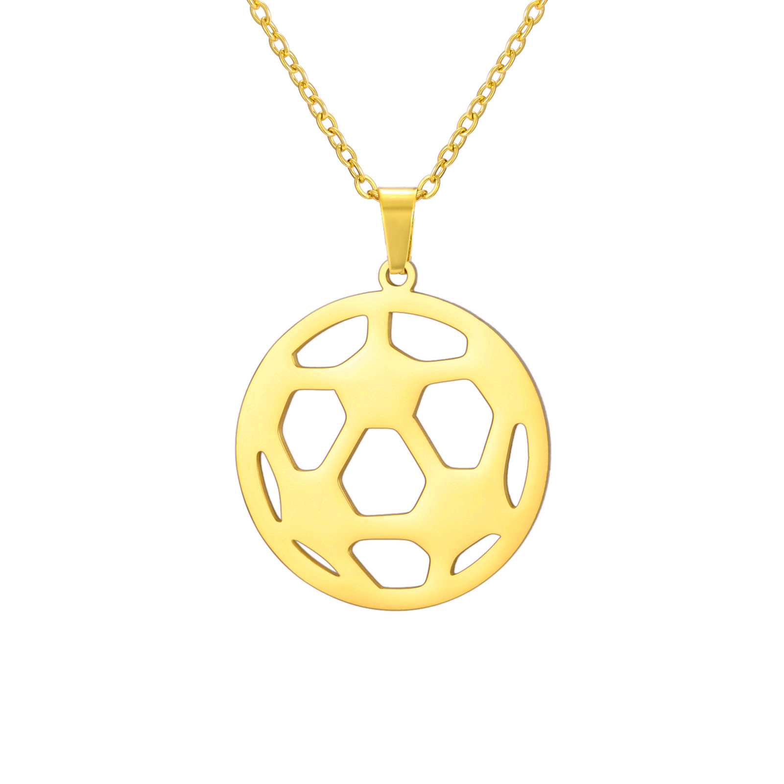 Gold soccer cross chain