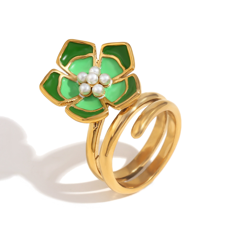 Ring-gold-double green