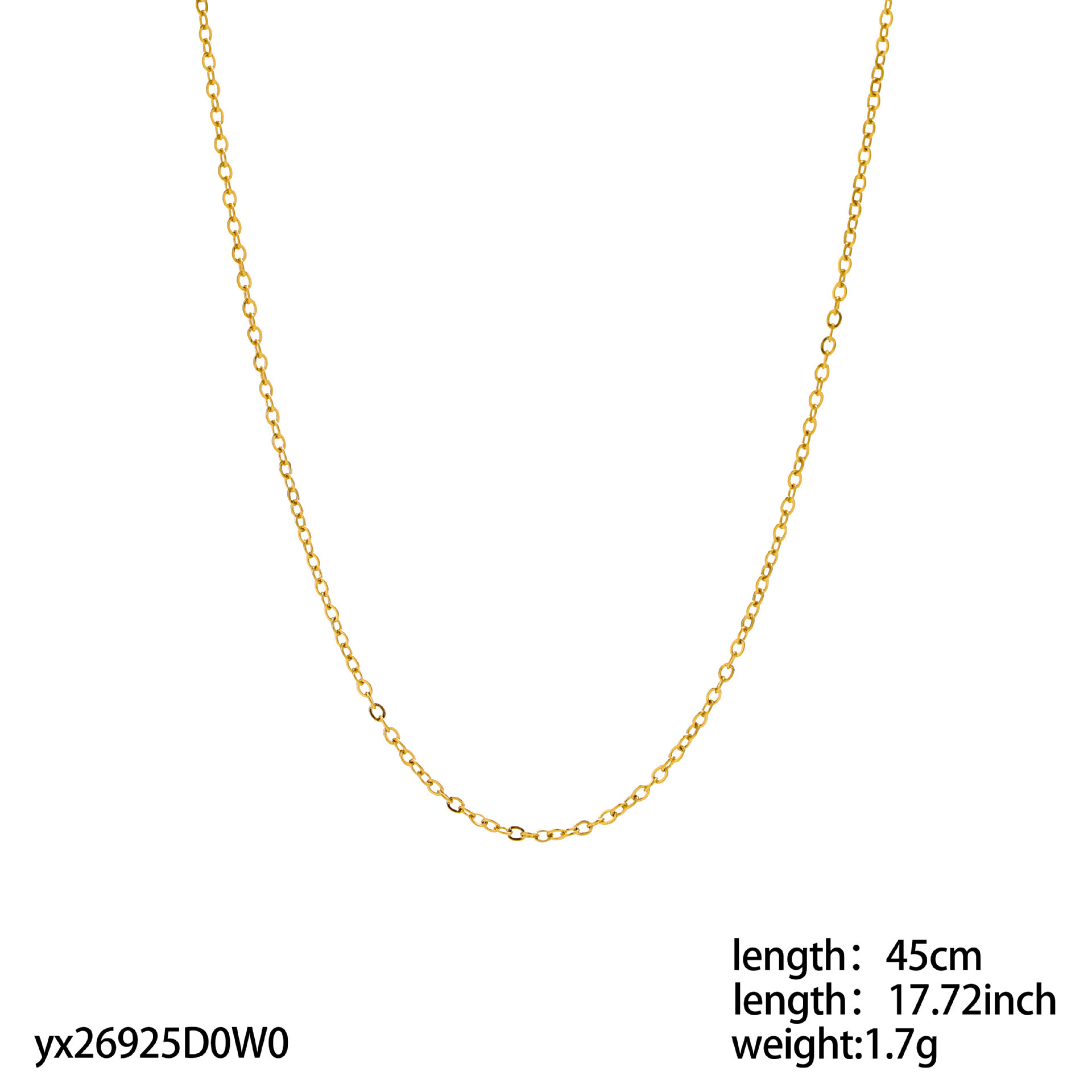 1:Gold necklace chain -45cm