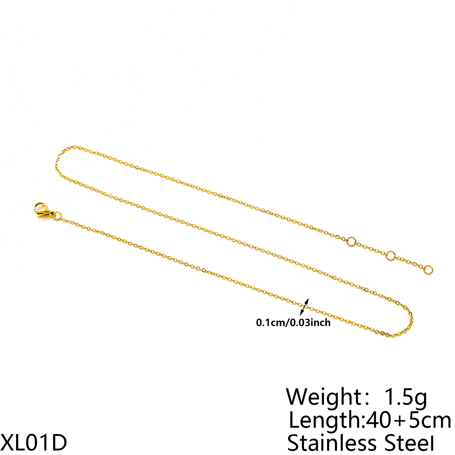 1 Gold necklace -40+5cm