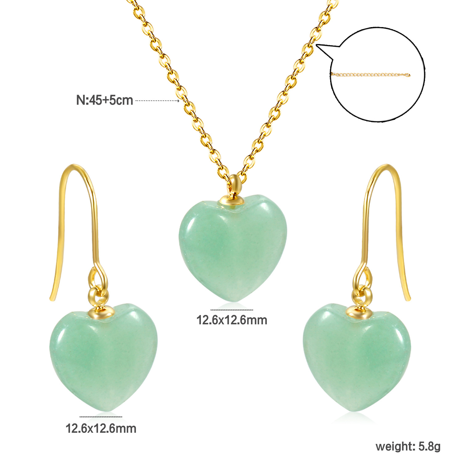 Green heart - Gold