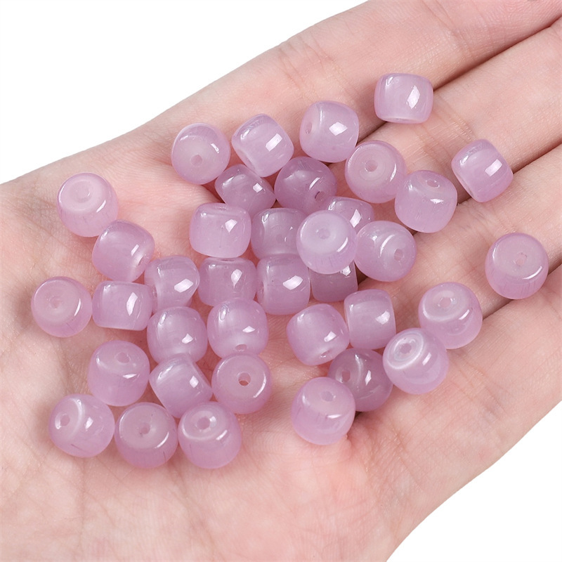 23:drum beads purple 8x6mm