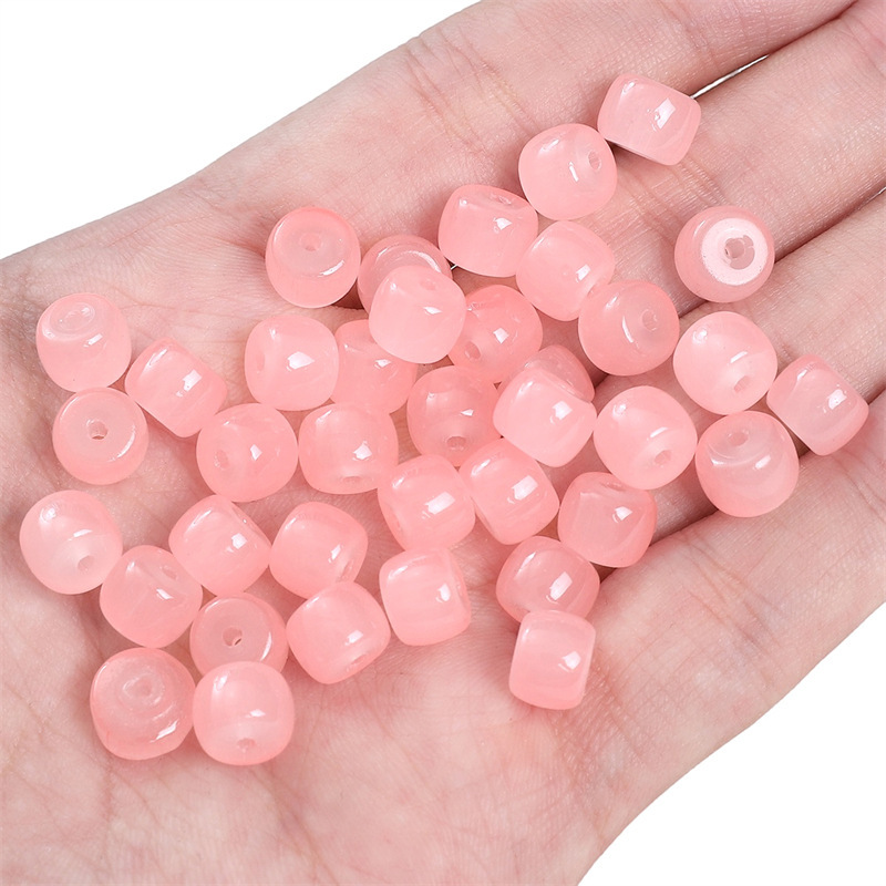 26:drum beads pink 8x6mm