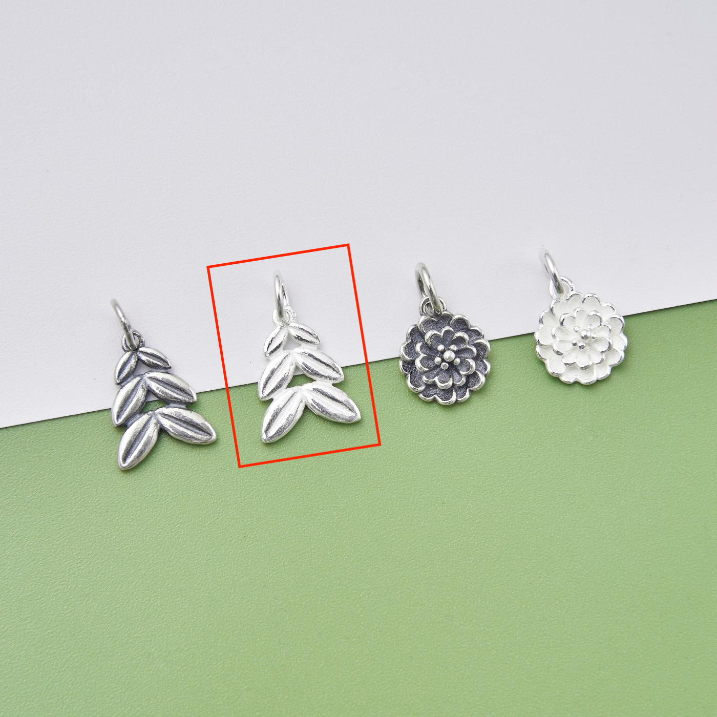 2:Wheat (plain silver - white) -10x13mm