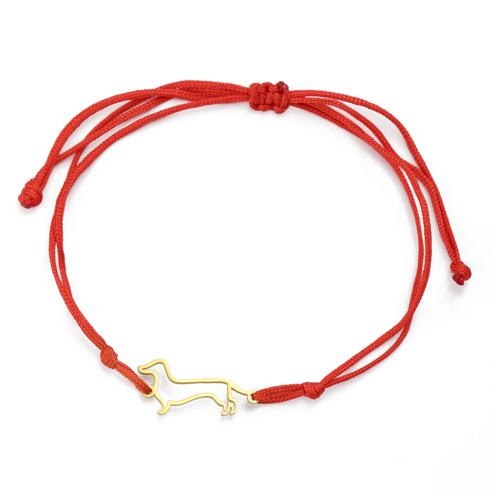 6:Gold pendant wax rope bracelet