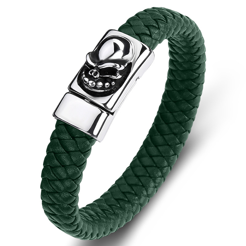 10:B green leather [steel color]