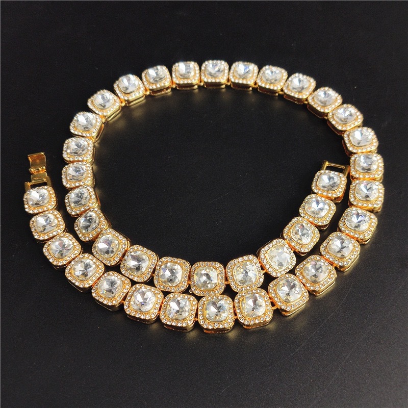 Gold (white diamond) necklace, 18inch