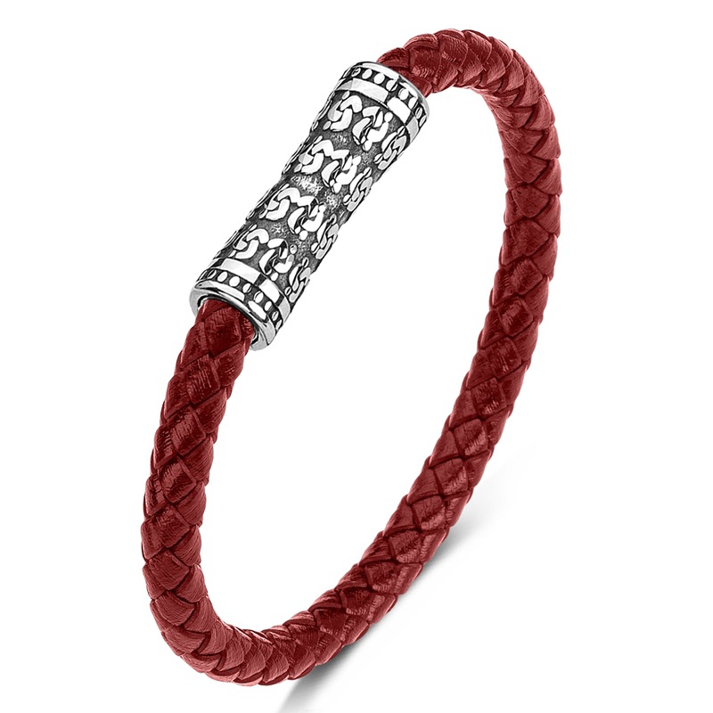 A red leather [steel color] Inner ring 165mm