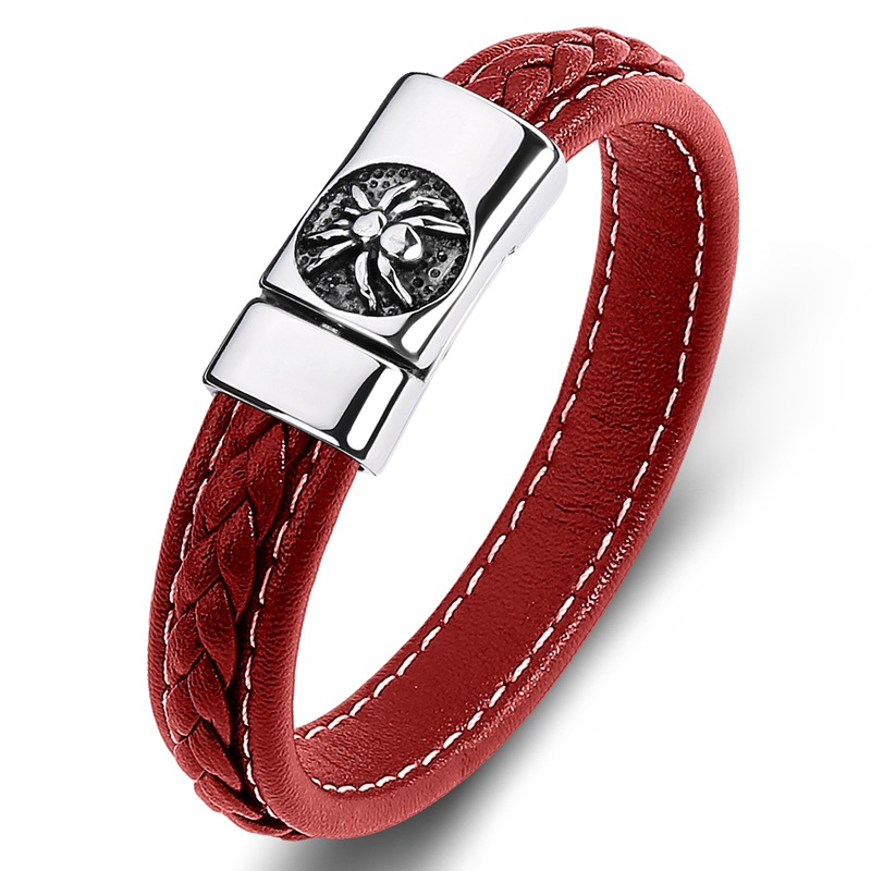 A red leather [steel color] Inner ring 165mm