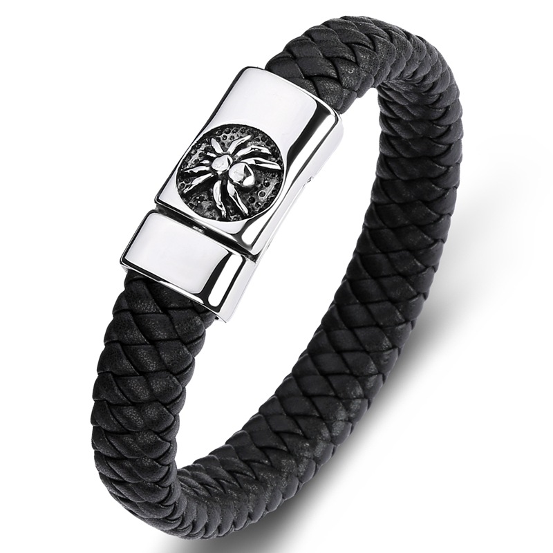 B black leather [steel color] Inner ring 165mm