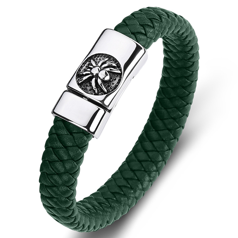 B green leather [steel color] Inner ring 165mm