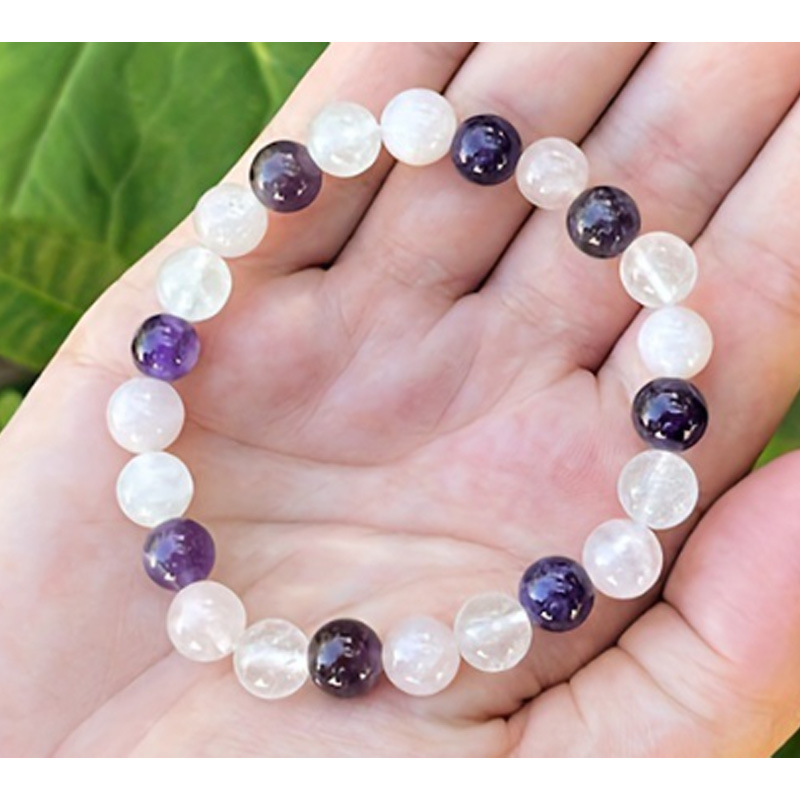 12 White jade amethyst