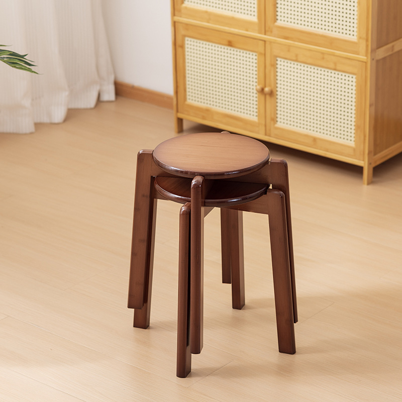 Brown round stool 2 sets