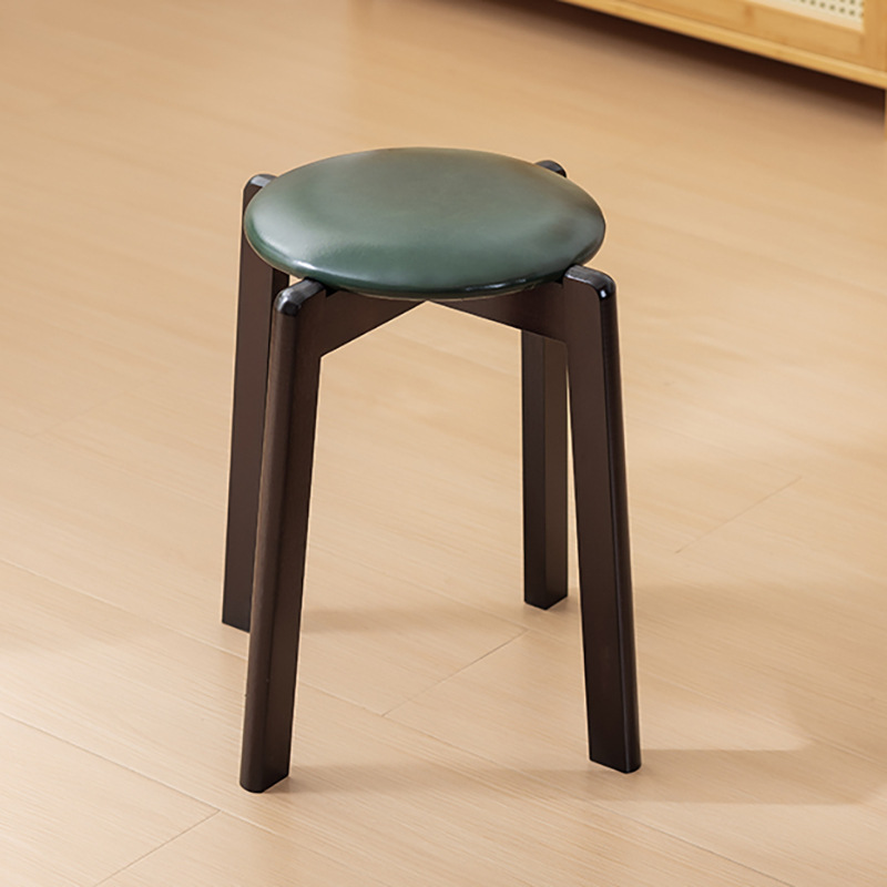 Brown soft bag round stool