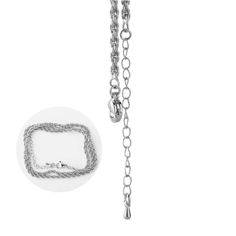 4:White gold twist water drop extension chain (50x5cm) twist chain