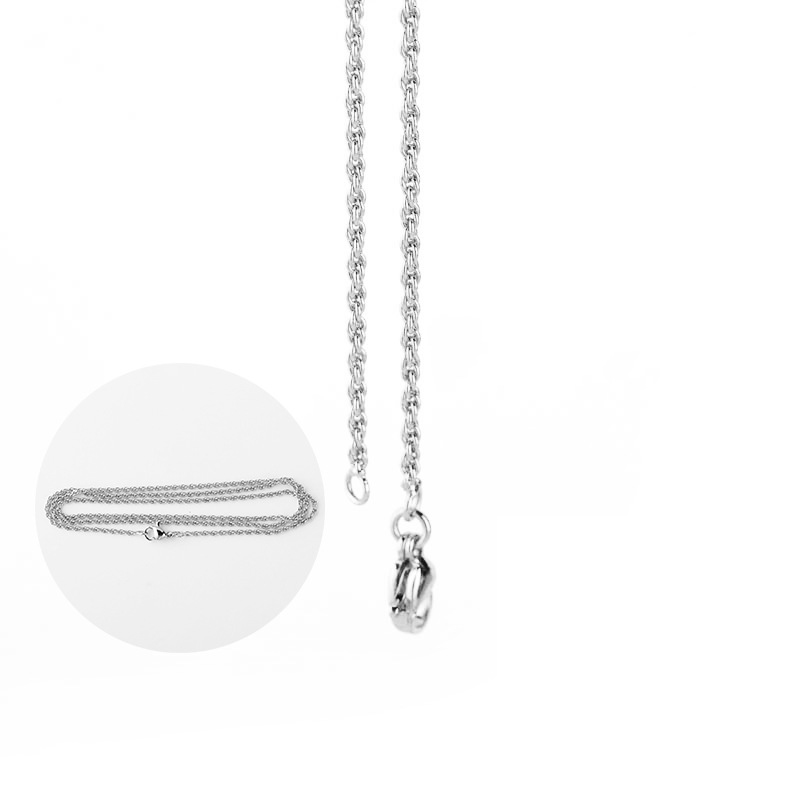 8:White gold fine twist chain (60cm) twist chain