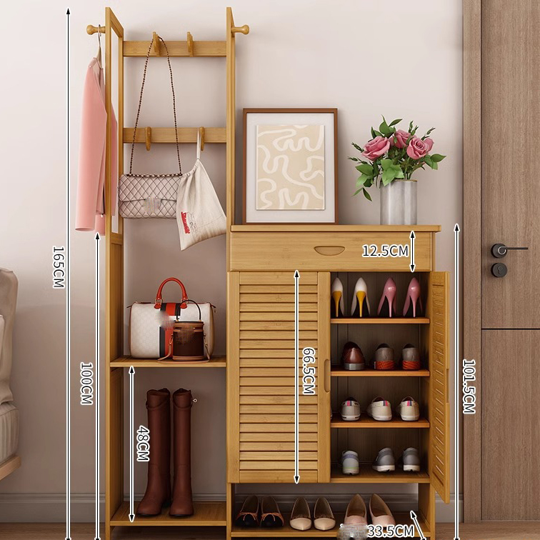 Left 38 coat rack   right 63 five-layer shoe cabinet with drawers