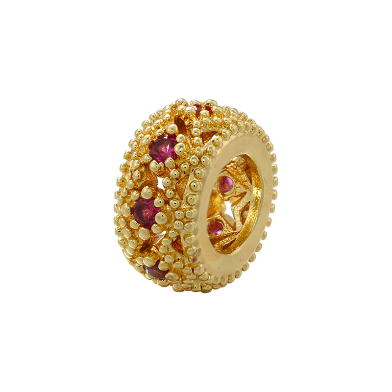 Gold rose red diamond 4*8mm