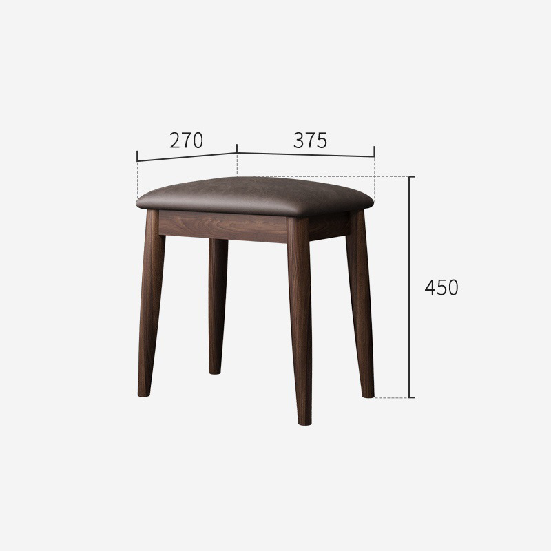 Walnut - dark coffee soft bag square stool