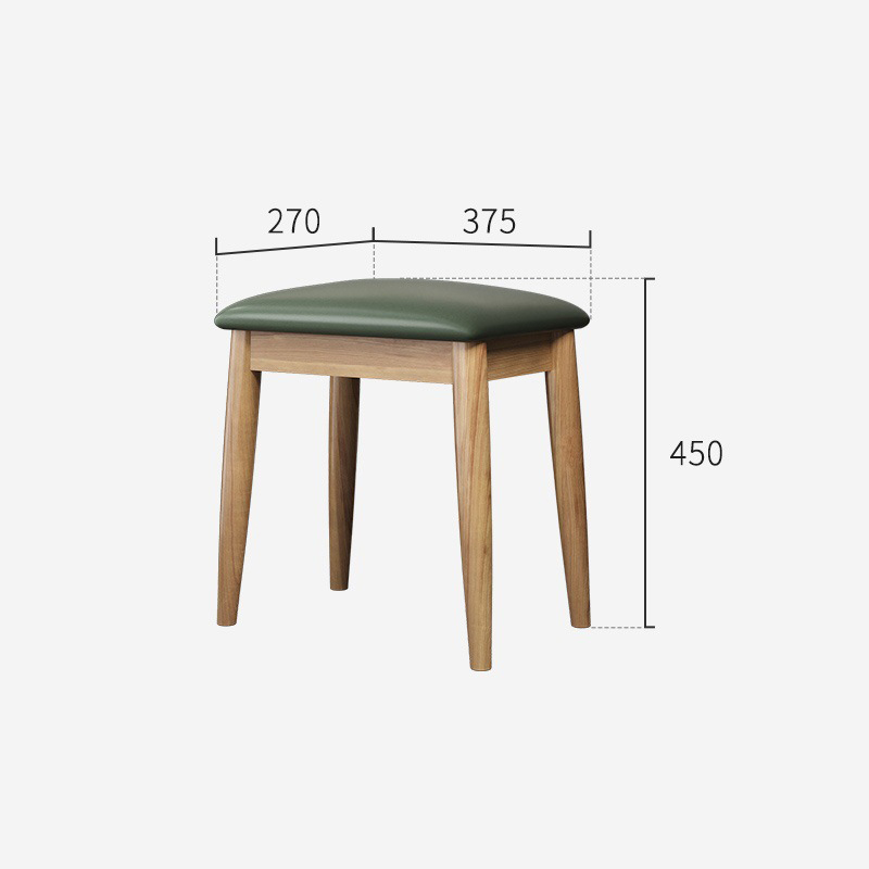 Wood color - olive green - soft pack square stool