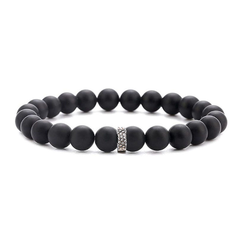 2 Matte black agate