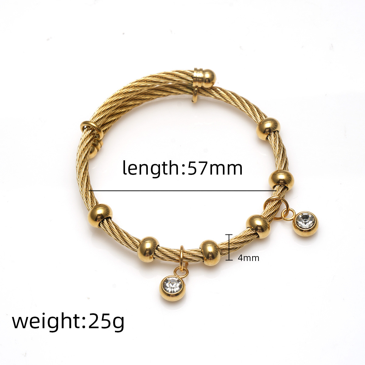 Gold zircon sub-stretched bracelet