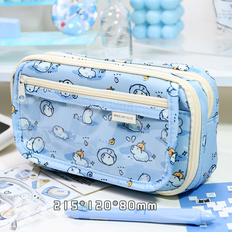 9 layer blue pen case - Separate pen bag