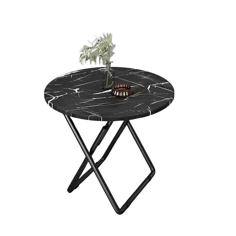 Marble round table in black