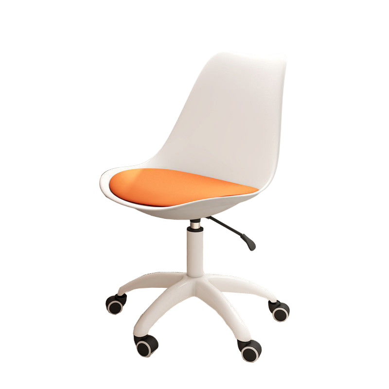 White backrest   orange cushion