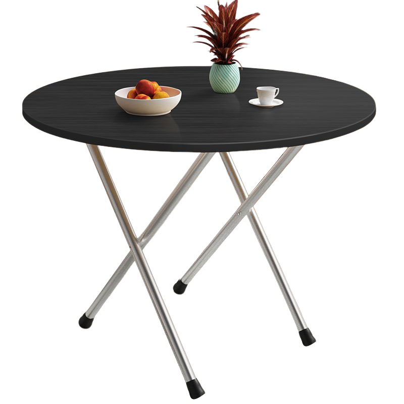 Simple folded round table with large black diameter 58-50 high