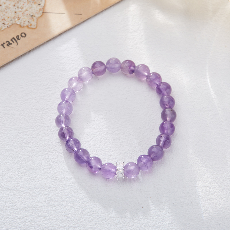 8MM purple jade sparkling square diamond