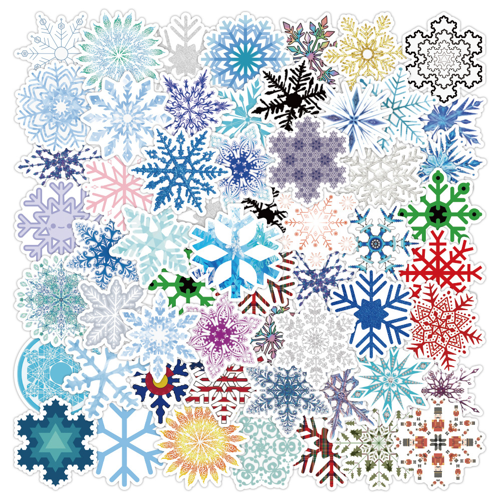 1:A A group of 50 snowflakes