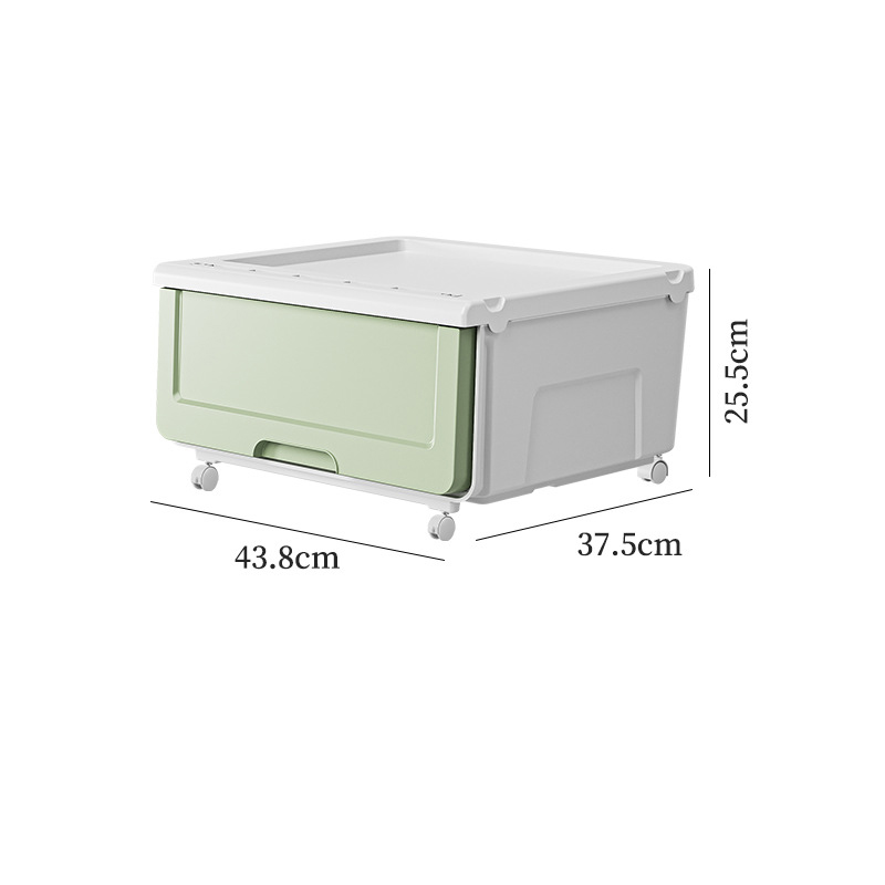 2412 drawer type storage box grass green belt wheel