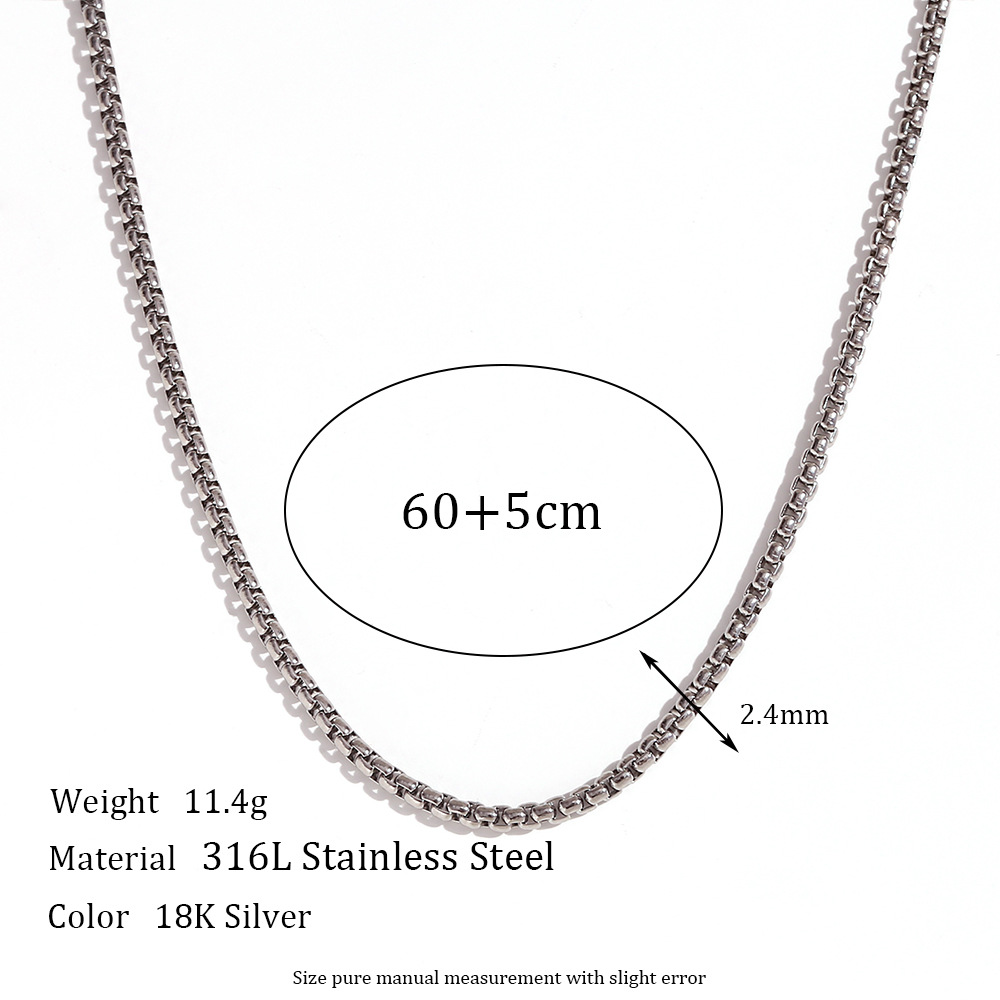 Steel necklace -60cm+5cm