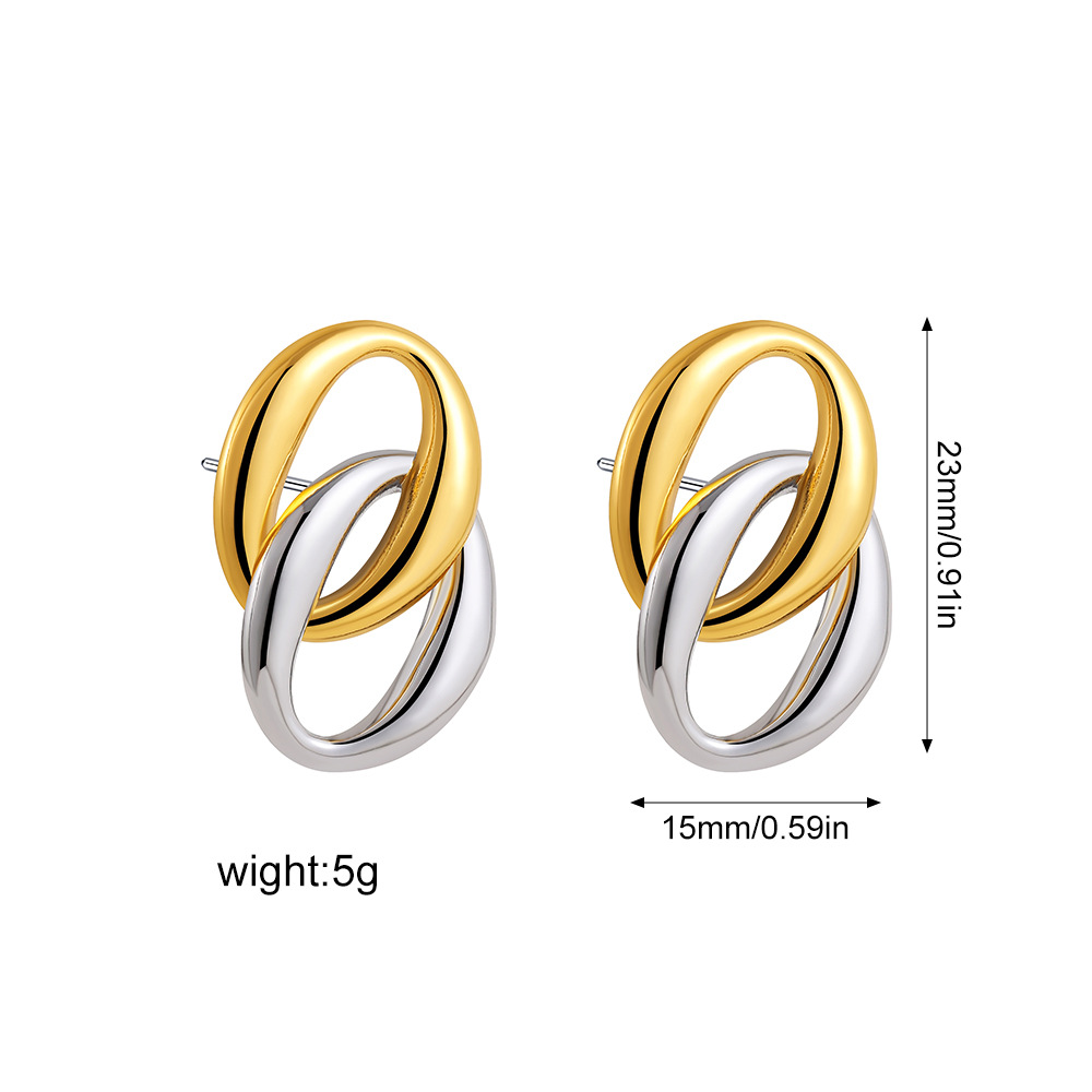 4:23mm Gold and silver elliptical double ring