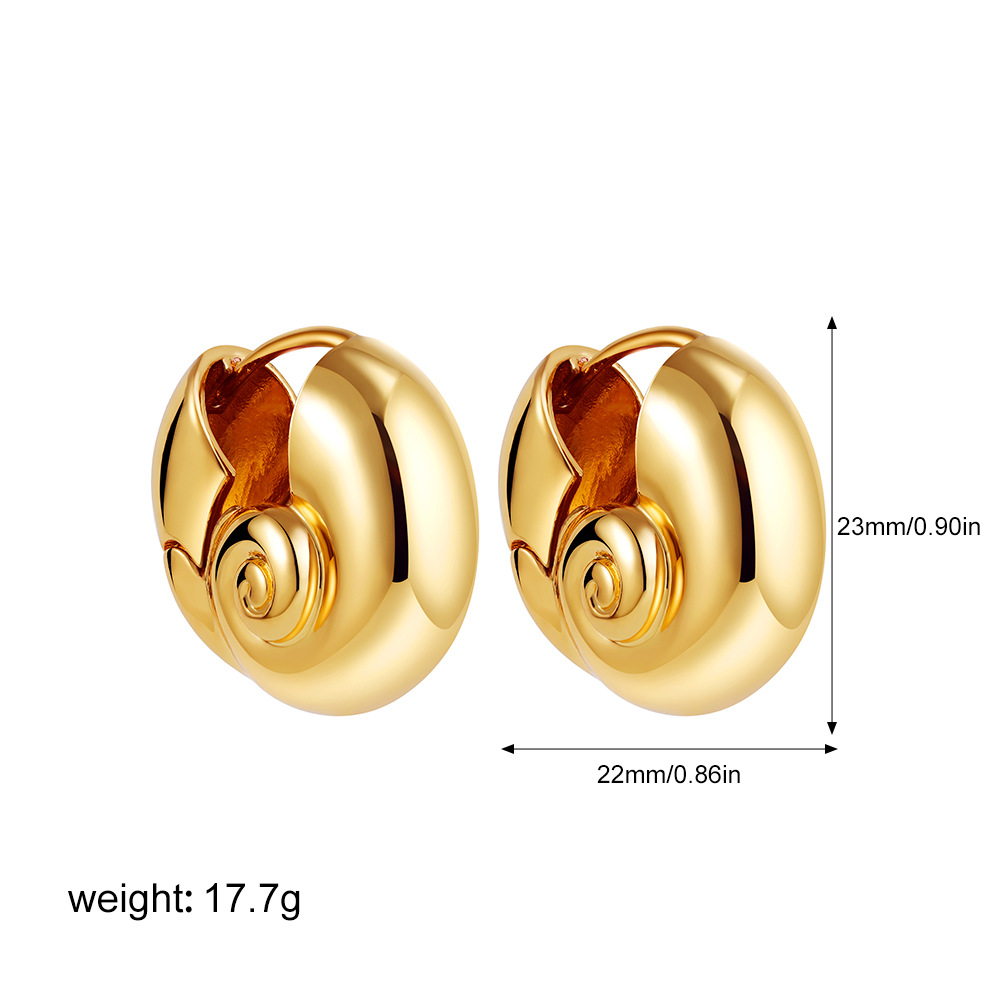 Golden sea snail earrings