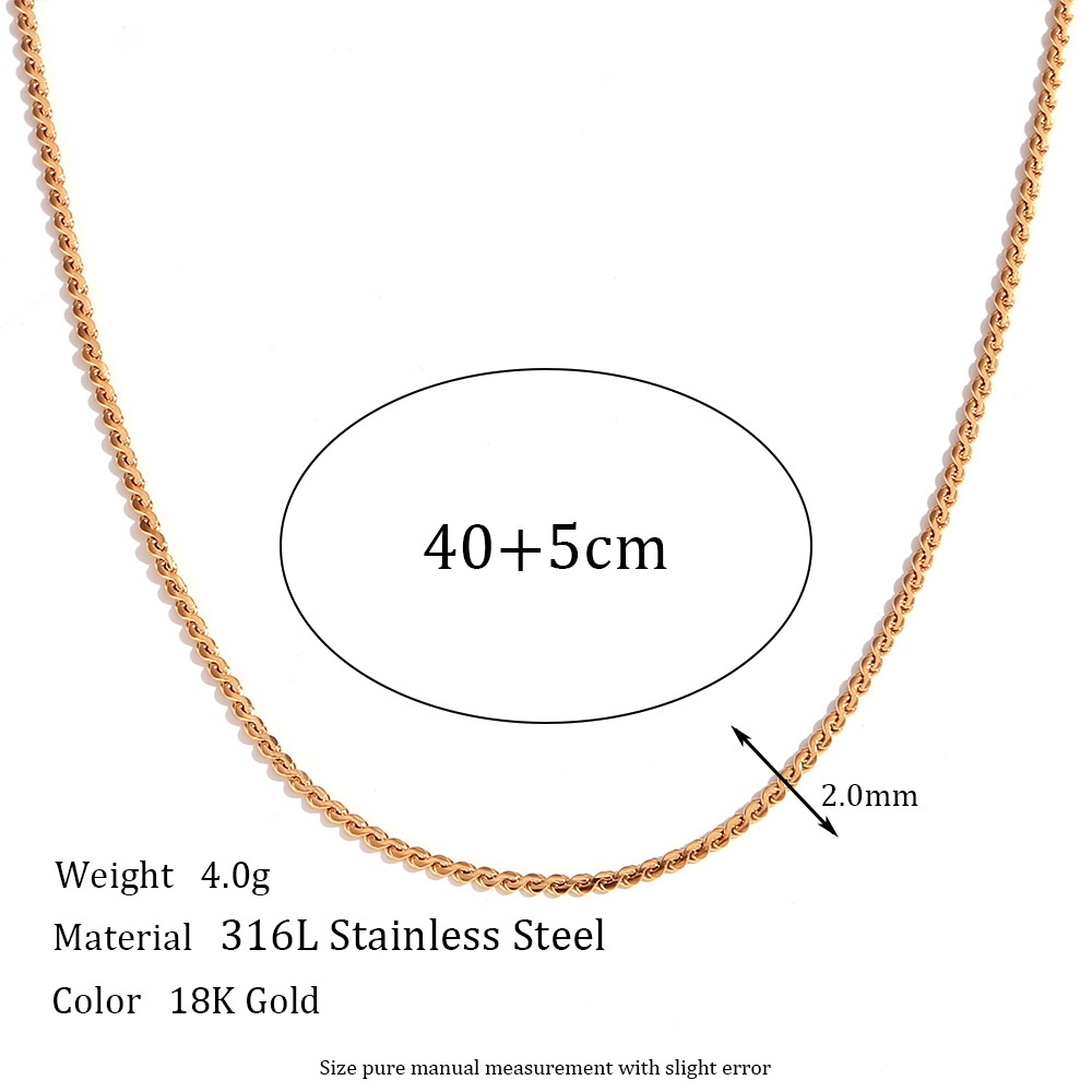 1.8mm S chain - Gold necklace -40cm+5cm